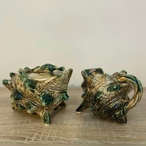 VINTAGE Shell Creamer + Sugar set